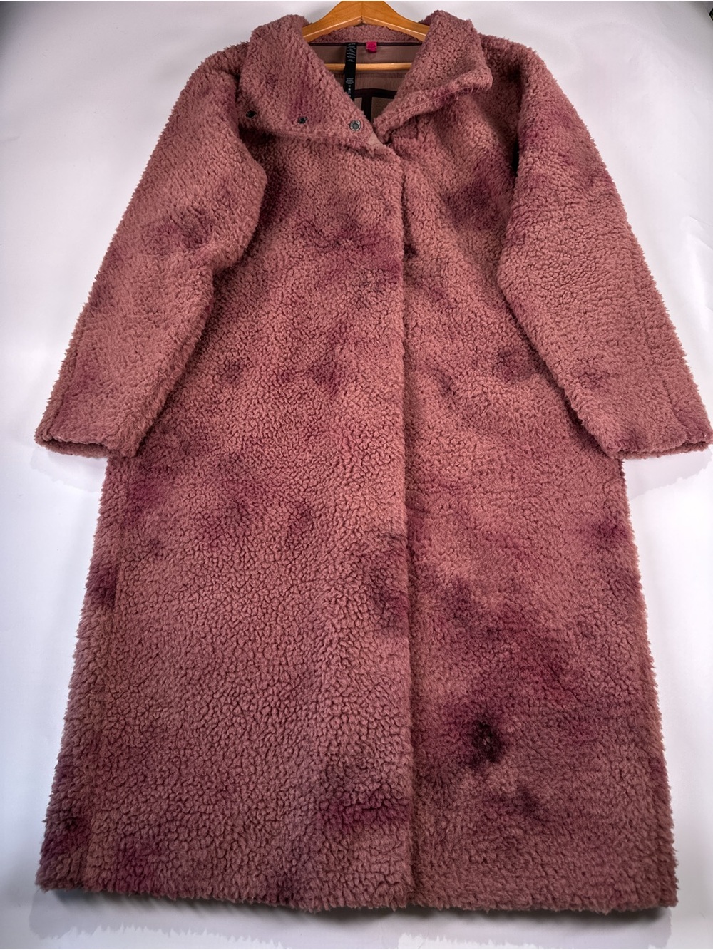 Lululemon Lab Sherpa Fleece Long Coat Snap Mauve Dusty Rose 10 - Picture 3 of 11